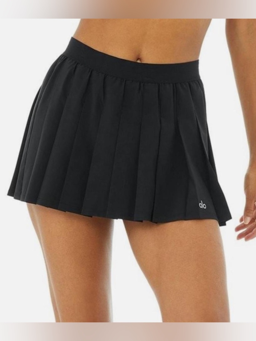 Alo Black Pleated Varsity Tennis Skirt Skort Size S